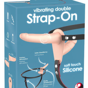 You2Toys - Strap-On - připínací dvojitý vibrátor (přírodní)