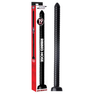 Žebrované anální dildo s přísavkou 19 (černé)