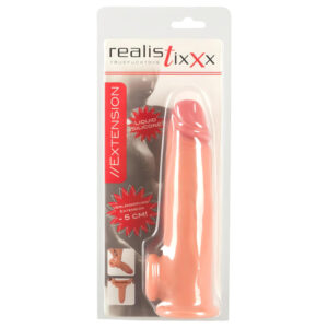 Realistixxx - prodlužovací obal s kroužkem - 19 cm (přírodní)