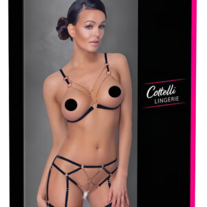 Cottelli - řetízkový ozdobný postroj - 2-dílný (černý) - M