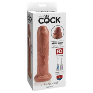 King Cock 7 - realistické dildo (18 cm) - tmavá přirozená barva
