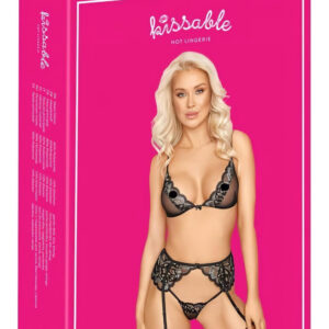 Polibek - sada spodního prádla (černá)