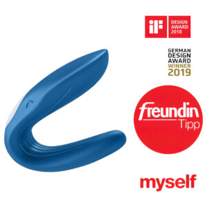 Satisfyer Double Whale - 2motorový párový vibrátor (modrý)