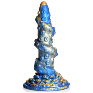 Creature Cocks Kraken - spirálová chobotnice dildo - 21 cm (zlatá-modrá)