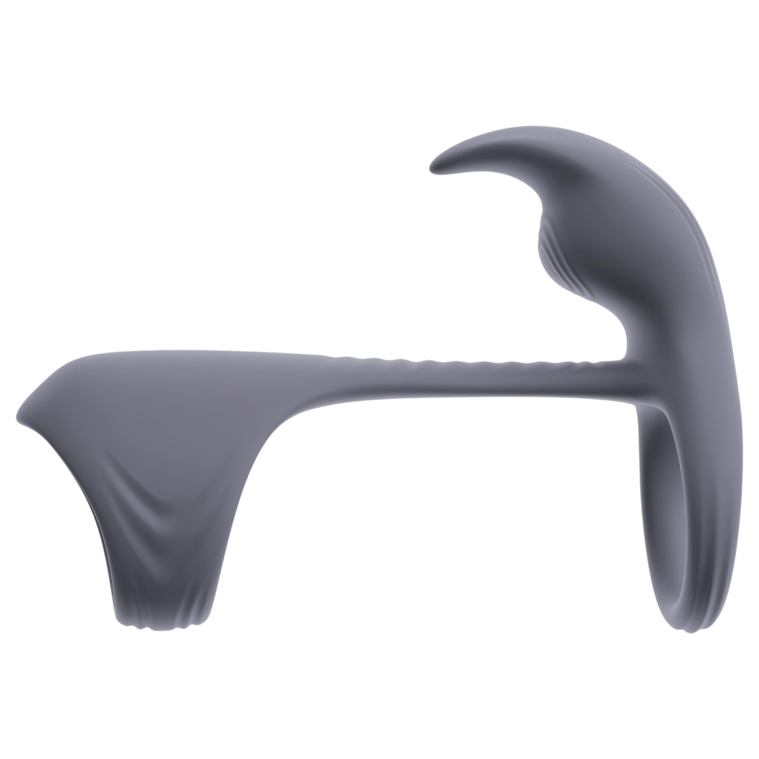 Beau Coeur Vylor - erekční kroužek s dráždidlem klitorisu - silikon šedý