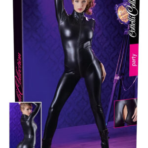 Cottelli - lesklý overal s dlouhým rukávem - černý