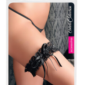 Cottelli - podvazkový pás krajkový - černý (S-L)