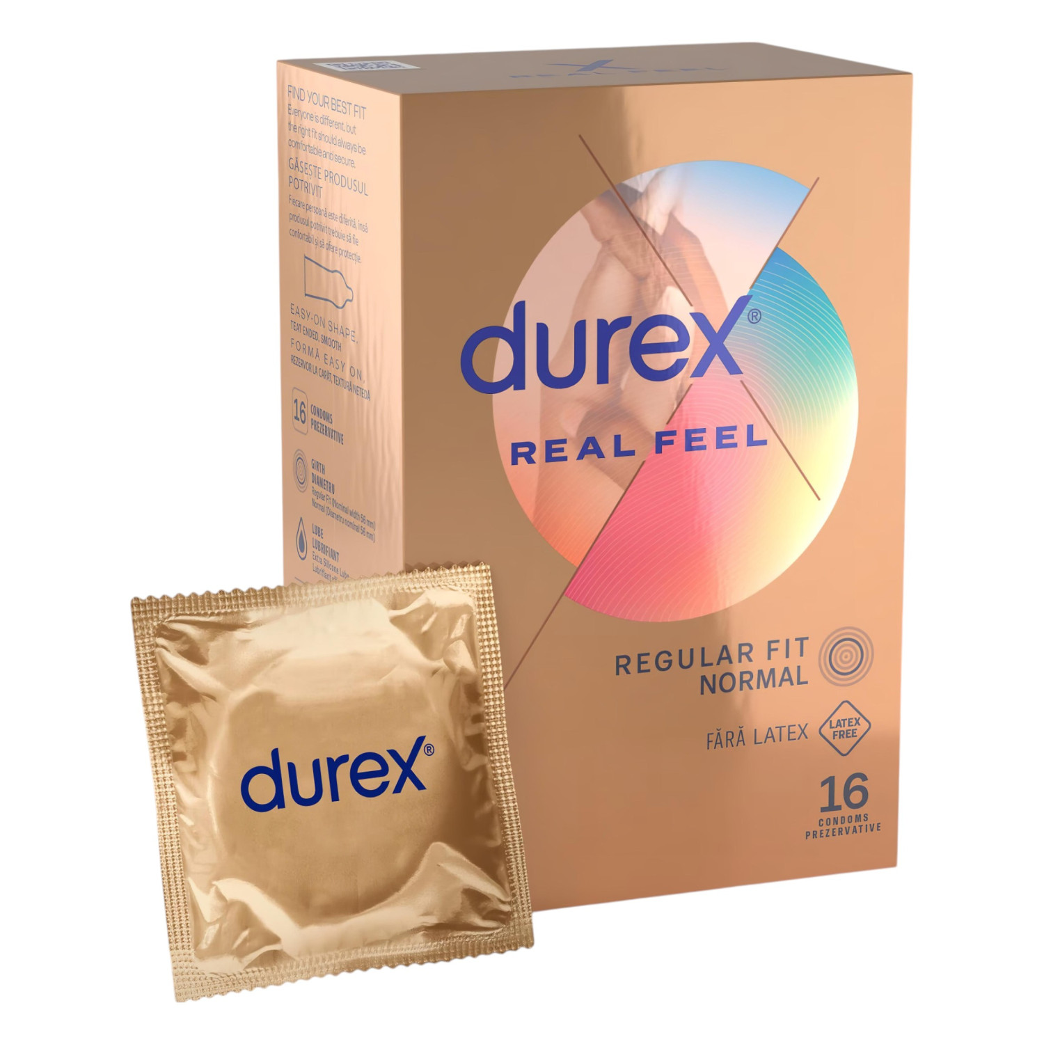 Durex Real Feel - latexový kondom - bez latexu - 16 ks
