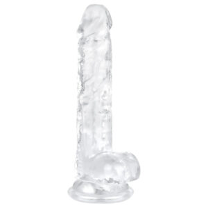 EasyToys - dildo s varlaty - 17 cm - transparentní