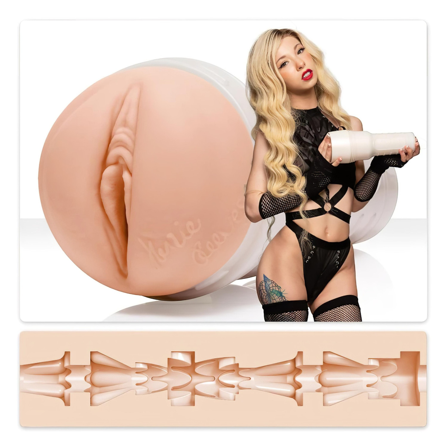 Fleshlight Kenzie Reeves Creampuff - realistická umělá vagina - tělová