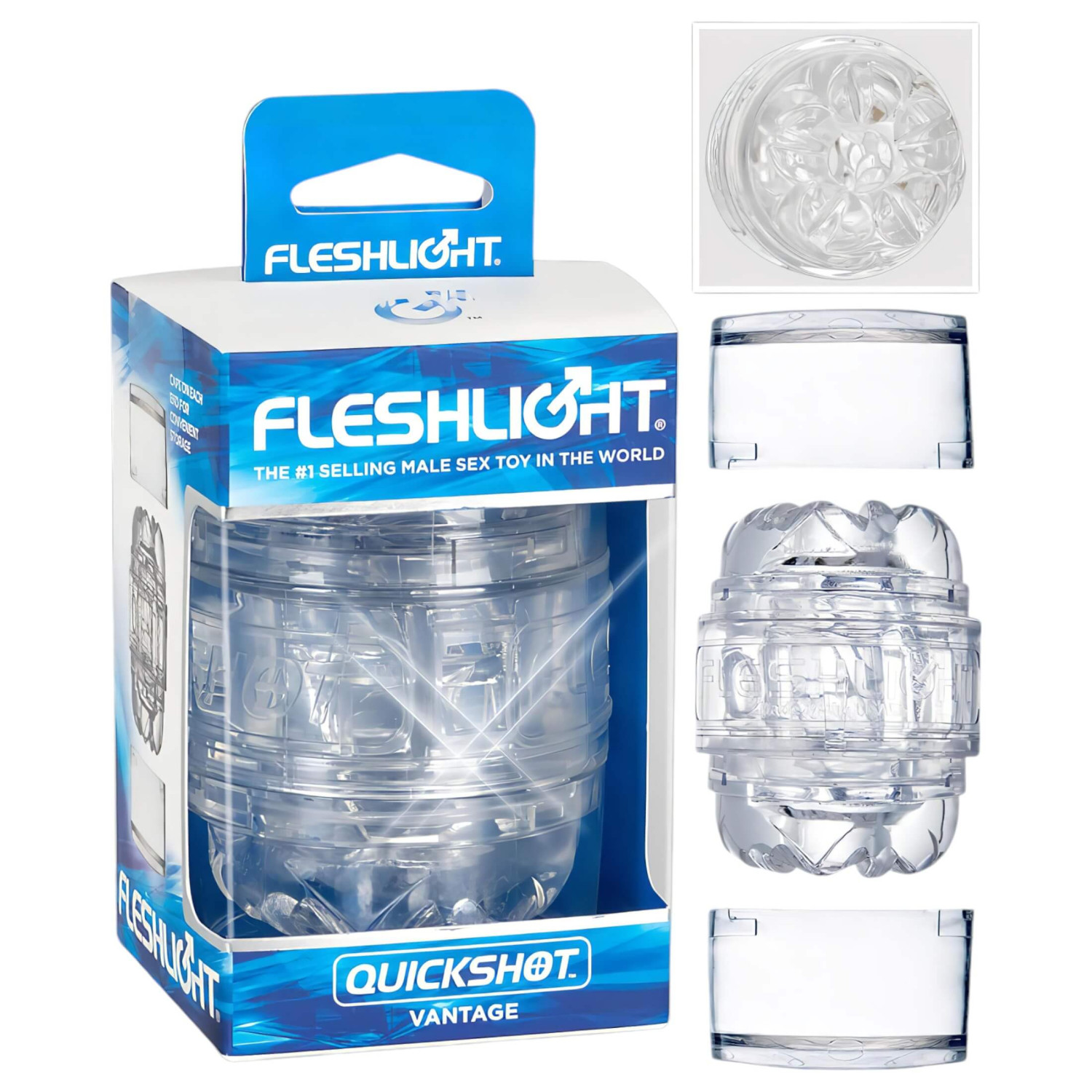 Fleshlight Quickshot Vantage - cestovní masturbátor - průhledný
