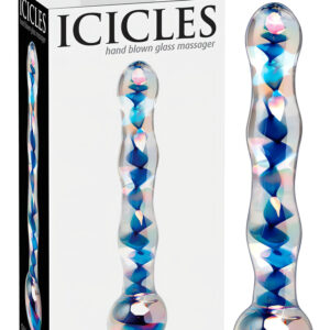 Icicles No. 08 - skleněné dildo - oboustranné