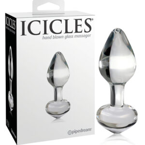 Icicles No. 44 - anální kolík - kuželový tvar - sklo čiré