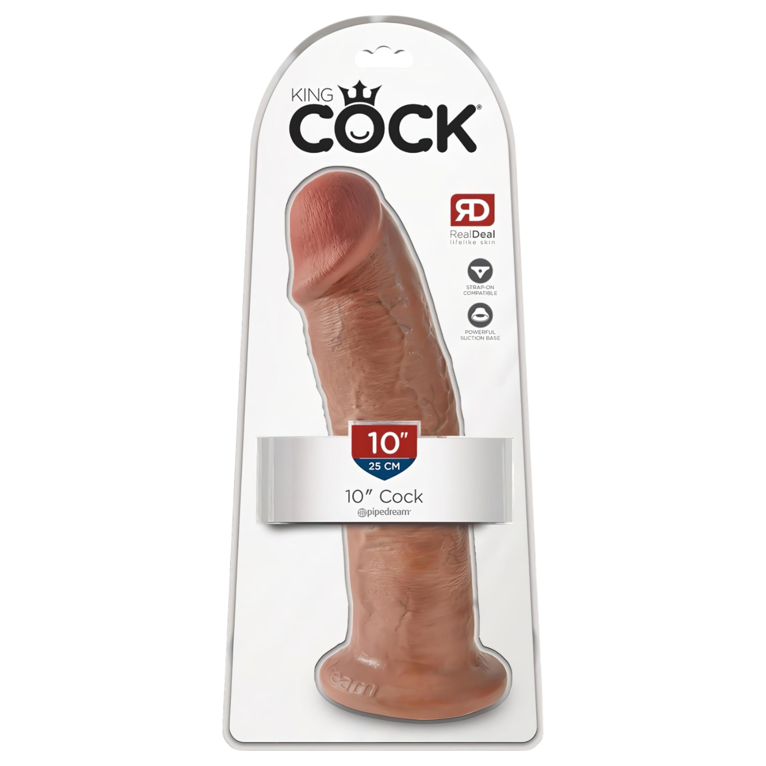 King Cock - realistické dildo s přísavkou 25 cm - tmavá tělová