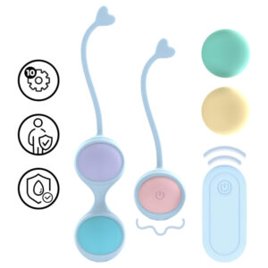 Loveline - vibrační sada venušiných kuliček - variabilní - modrá