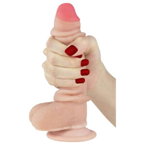 Lovetoy - realistické dildo - dvojitá vrstva - 18 cm - tělová barva