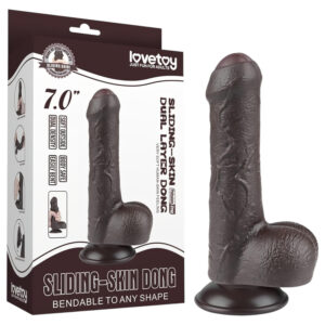 Lovetoy - realistický dildo s varlaty - dvojitá vrstva - 18