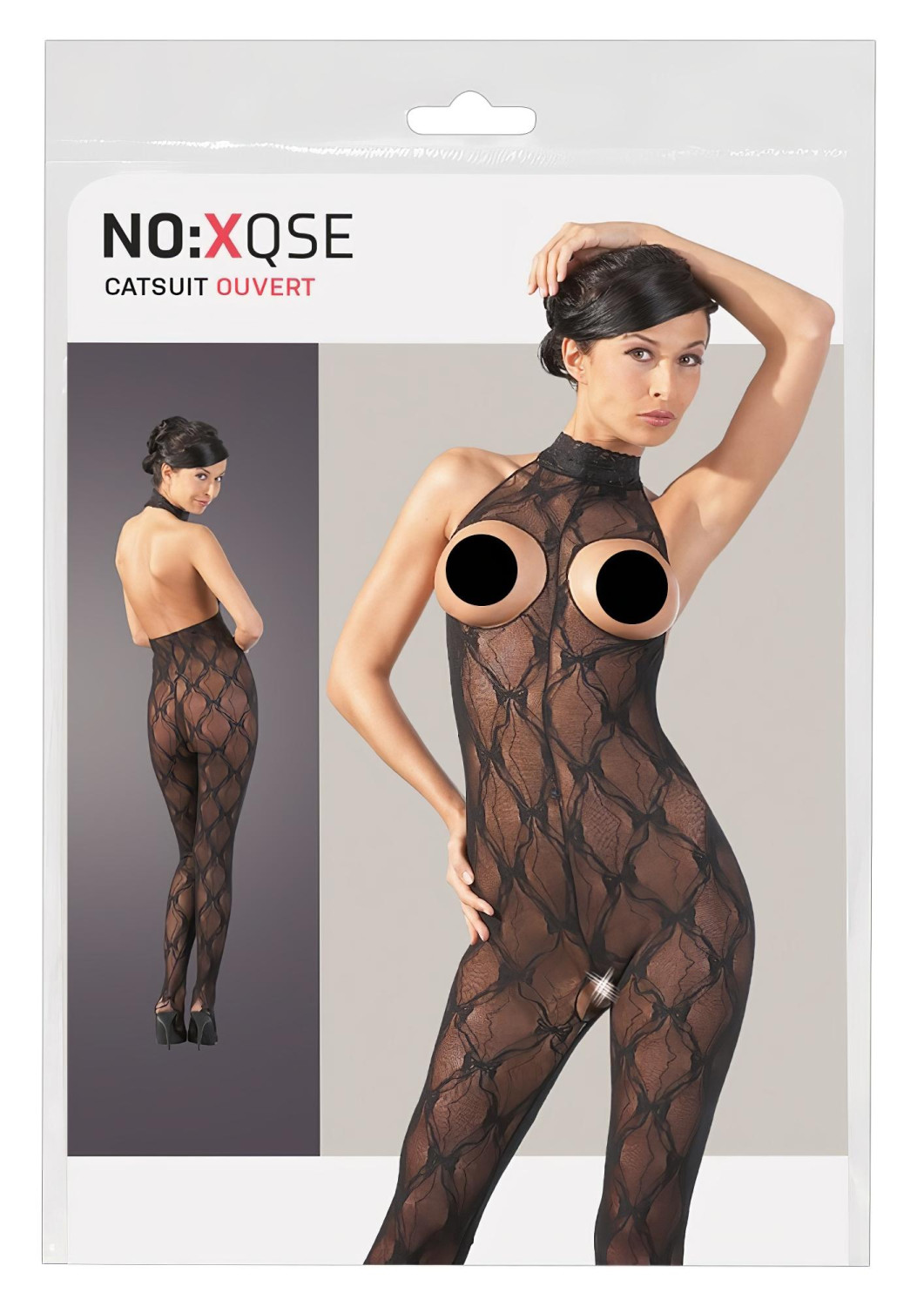 NO:XQSE - overal s otevřenými prsy - krajka - XL/XXL
