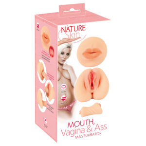 Nature Skin - masturbátor vagína a ústa - realistický materiál tělová barva