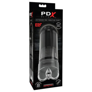 PDX Elite Extender Pro - masturbátor s vibracemi a sáním - černý