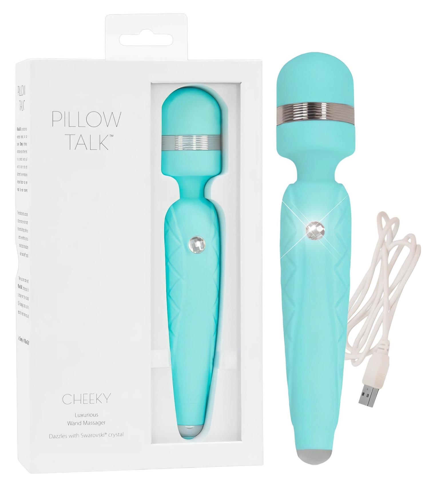 Pillow Talk Cheeky Wand - masážní vibrátor na baterie - tyrkysový