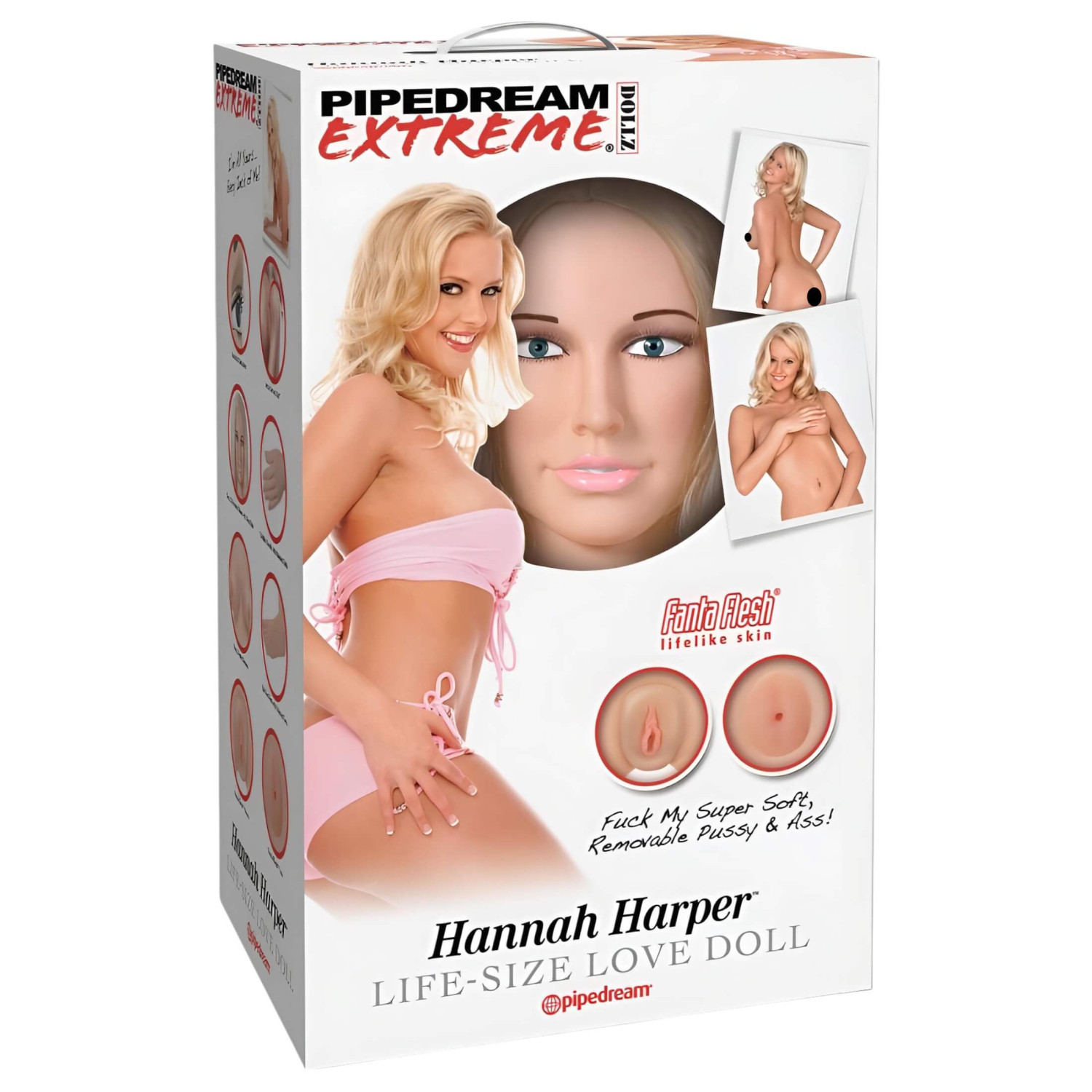 Pipedream Hannah Harper - nafukovací panna v životní velikosti - 3D obličej