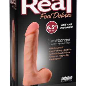Real Feel Deluxe No.1 - realistický vibrátor s varlaty - naturální vzhled