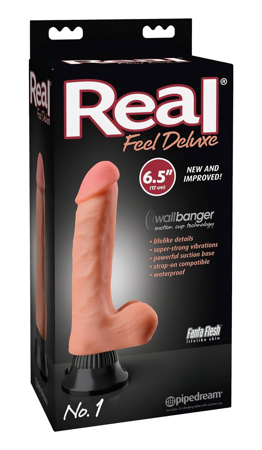 Real Feel Deluxe No.1 - realistický vibrátor s varlaty - naturální vzhled