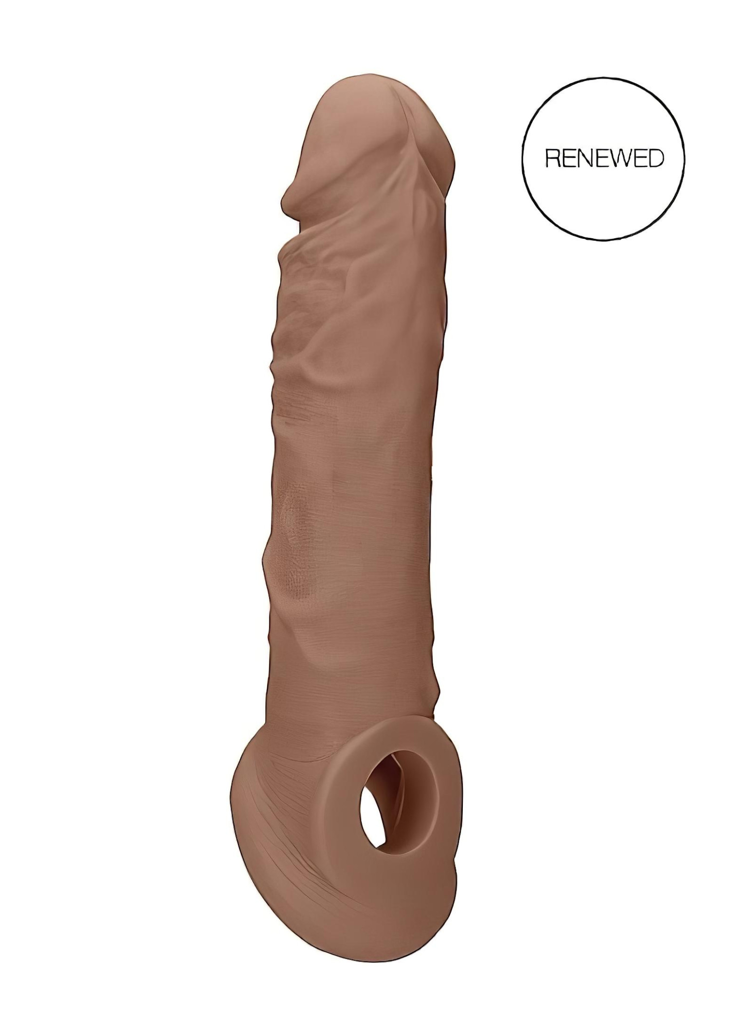 RealRock - návlek na penis - prodloužení 21 cm - tmavá tělová