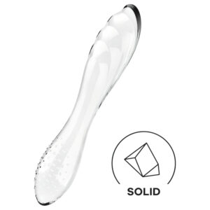 Satisfyer Dazzling Crystal 1 - oboustranné skleněné dildo - čiré