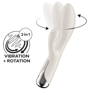 Satisfyer Spinning Rabbit 1 - rotační vibrátor s klitorálním ramenem - béžový