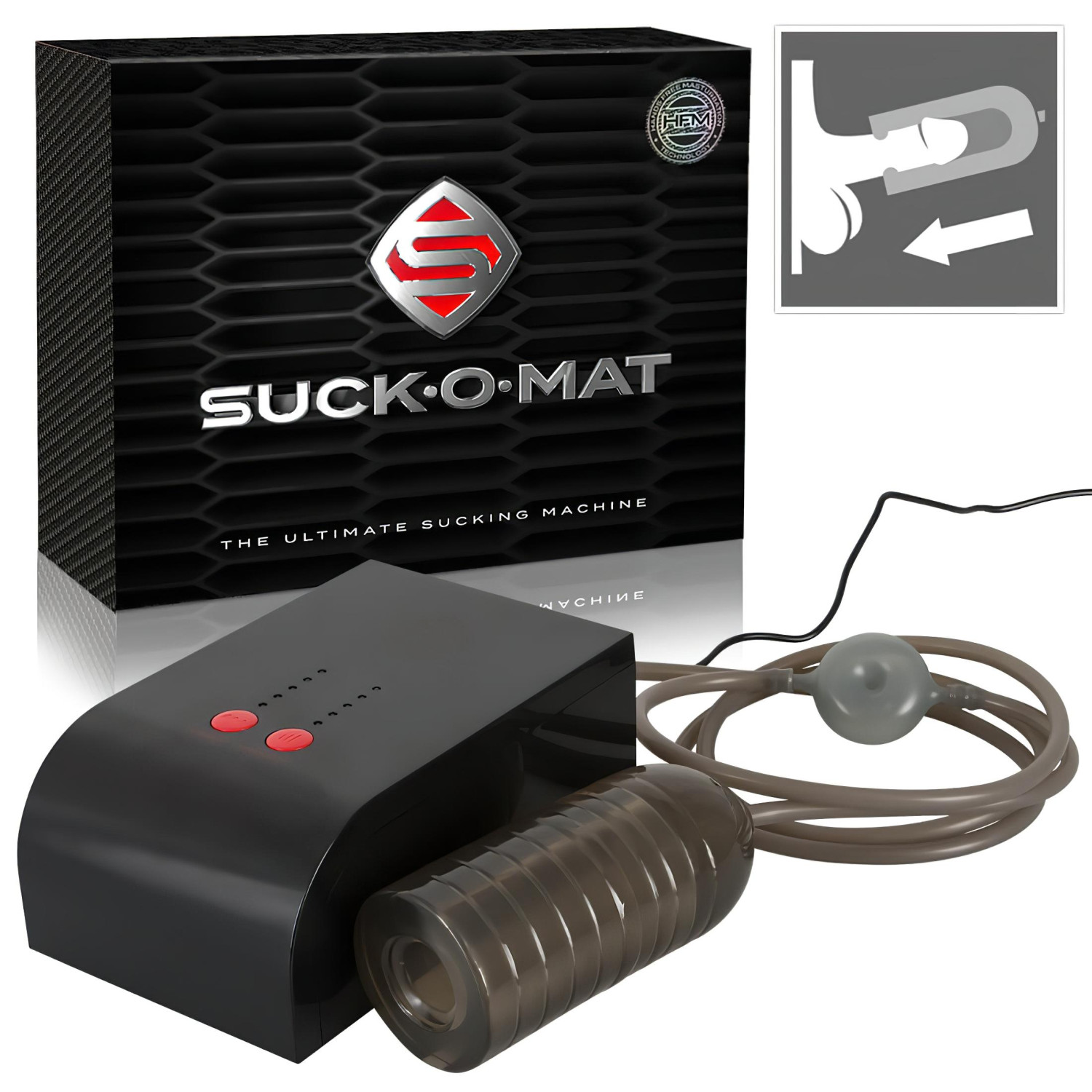 Suck-O-Mat - masturbátor s extra silným sáním na síťové napájení