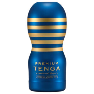 TENGA Premium Original - jednorázový masturbátor - modrý