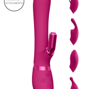 Vive Chou - vibrátor na klitoris s vyměnitelnou hlavicí - dobíjecí - růžový