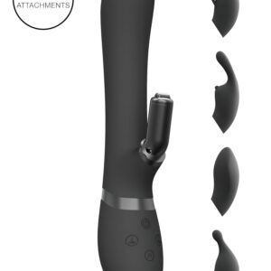 Vive Chou - vibrátor s klitorálním ramenem 4v1 - černý