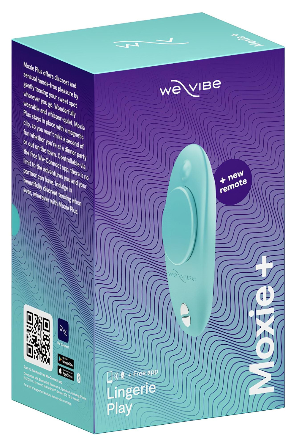 We-Vibe Moxie+ - vibrační stimulátor klitorisu s dálkovým ovládáním - tyrkysový