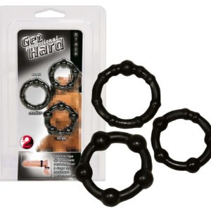 You2Toys - sada erekčních kroužků na penis - černá (3 ks)