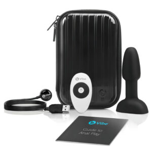 b-Vibe Rimming - anální vibrátor s rotujícími kuličkami - černý