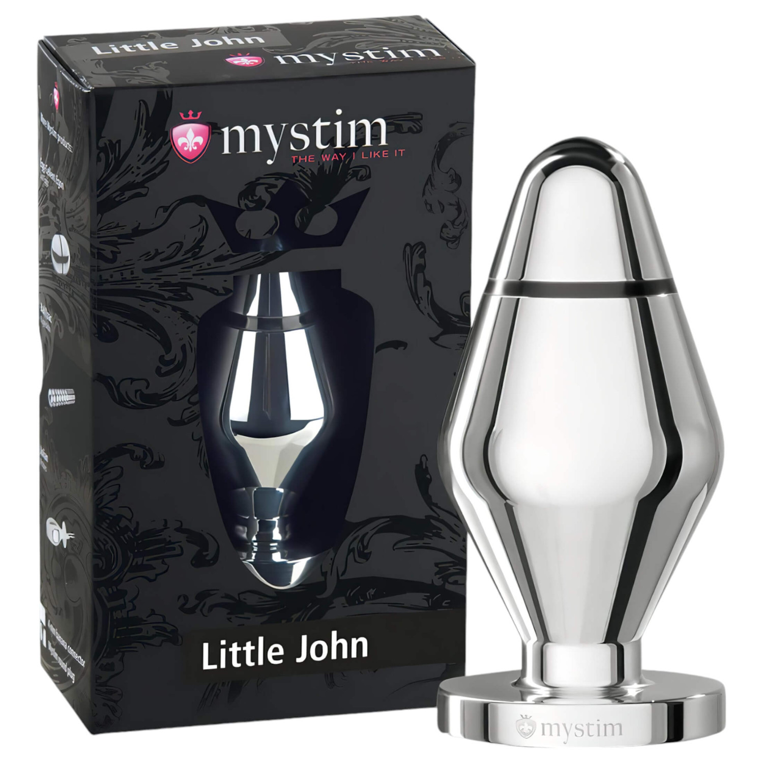 mystim Little John - anální elektro plug malý - stříbrný