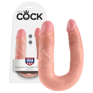 King Cock - dvojité dildo - střední - tělová barva