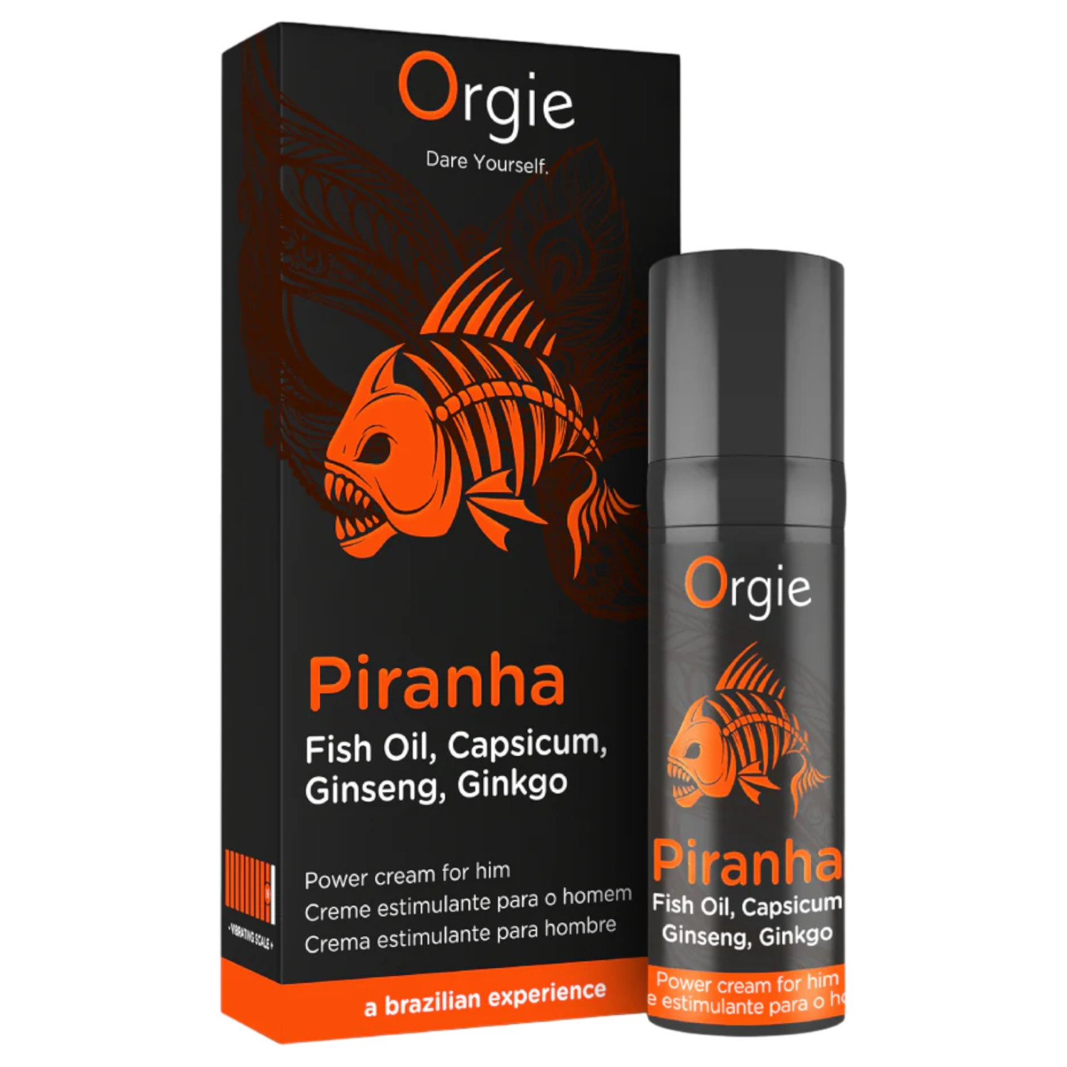Orgie Piranha Power Cream - Stimulační krém na zvýšení potence pro muže (15 ml)