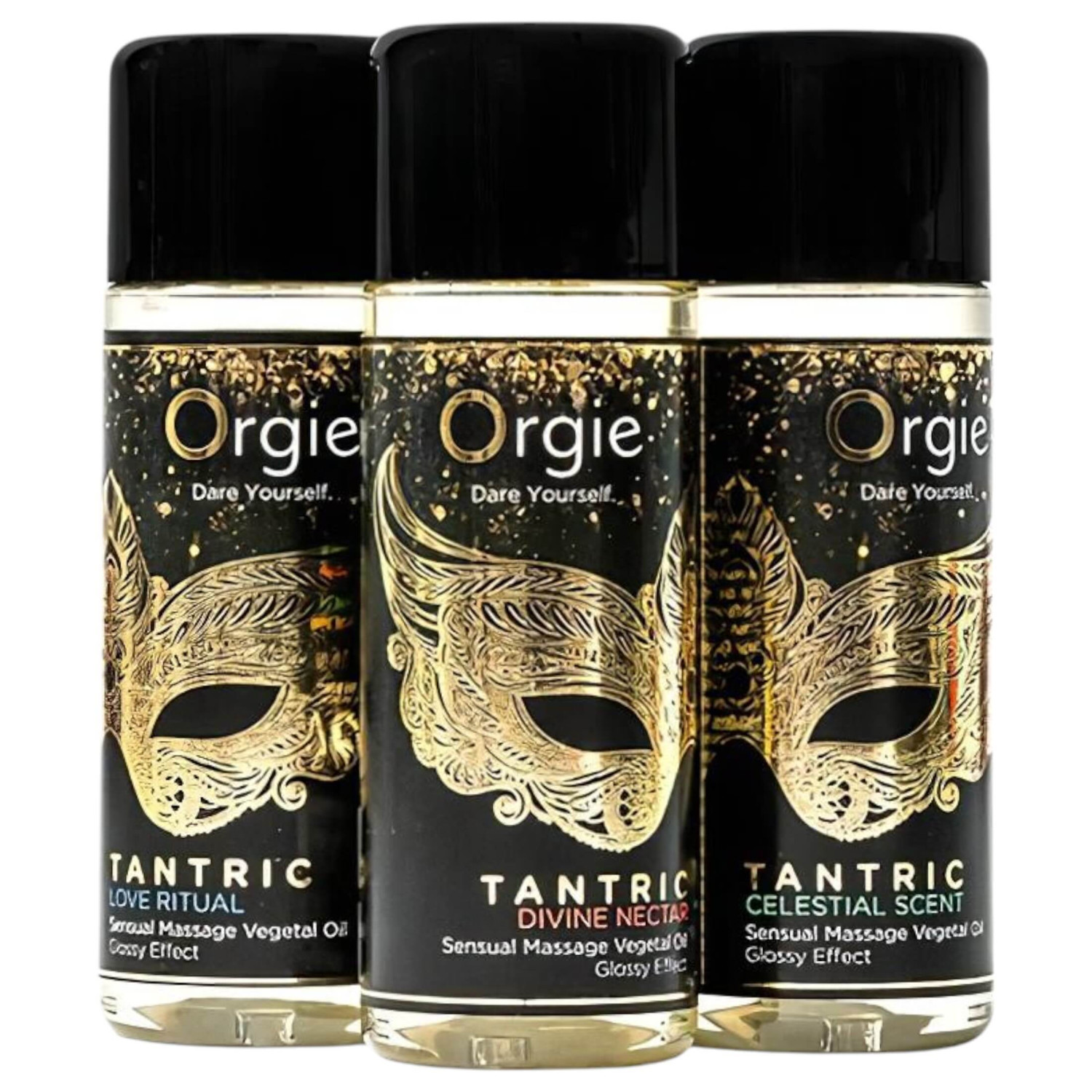 Orgie Tantric - sada smyslných masážních olejů - 3x30 ml