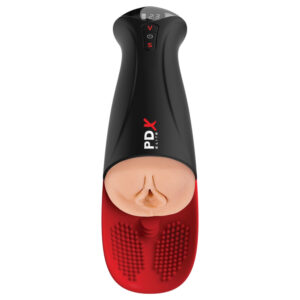 PDX Elite Fuck-O-Mat Pro XL - stimulující sací vibrační masturbátor (černý)