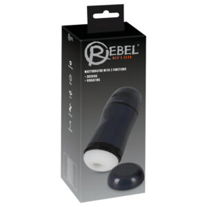 Rebel - masturbátor 2v1 sání a vibrace - černý