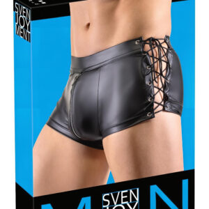 Svenjoyment - pánské boxerky s bočním šněrováním - matné černé - XL