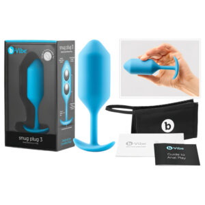 b-vibe - anální kolík s dvěma kuličkami - 180g - modrý