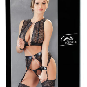 Cottelli Bondage - krajková sada spodního prádla - 4dílná