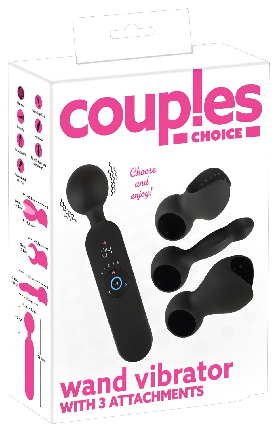 Couples Choice - vibrační masážní přístroj s ohřevem - akumulátorový - černý