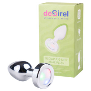 Desirel - anální kolík svítící - malý - stříbrný