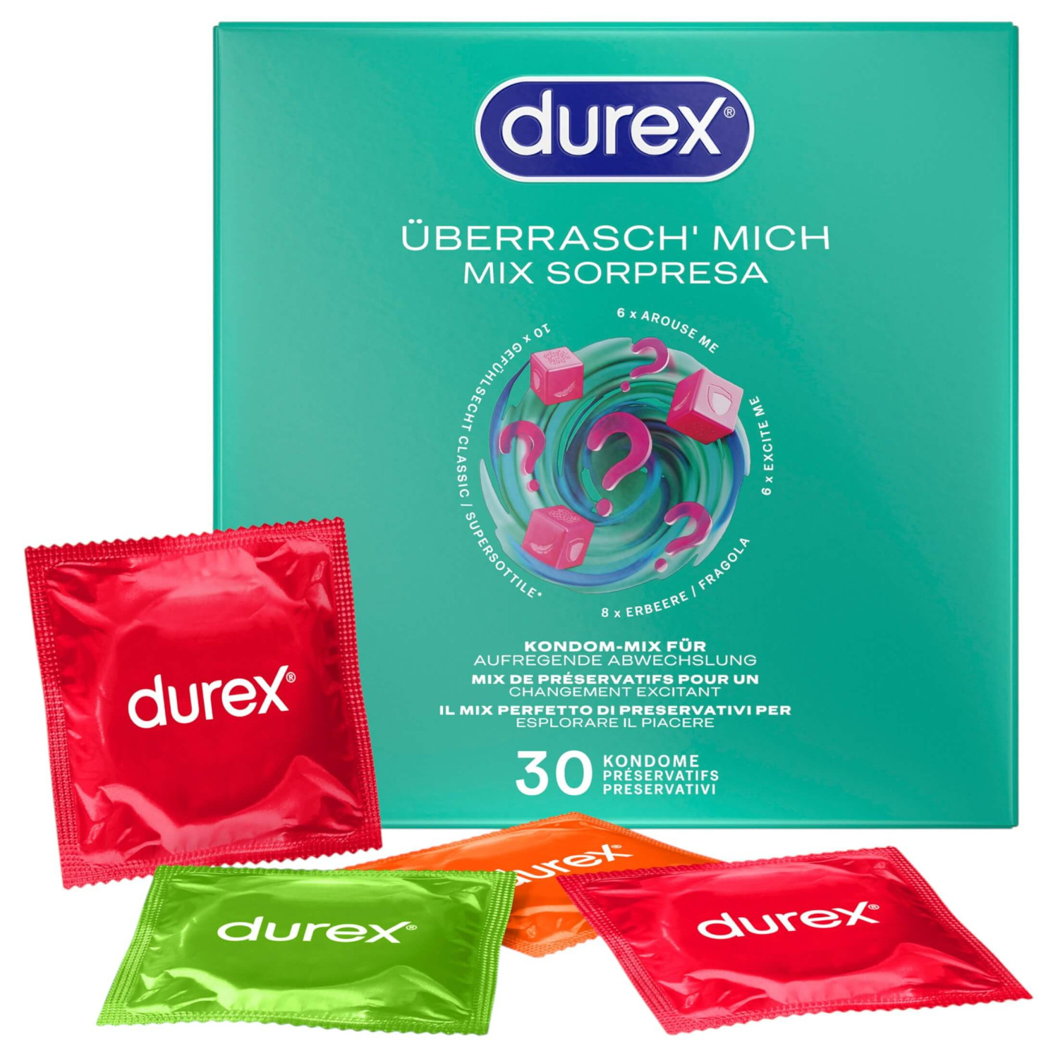 Durex Surprise Me - sada kondomů - mix druhů - 30 ks